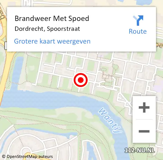 Locatie op kaart van de 112 melding: Brandweer Met Spoed Naar Dordrecht, Spoorstraat op 15 december 2018 22:09