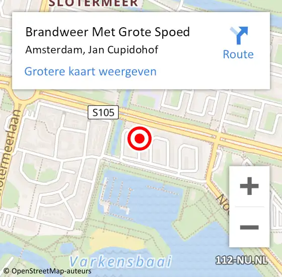 Locatie op kaart van de 112 melding: Brandweer Met Grote Spoed Naar Amsterdam, Jan Cupidohof op 15 december 2018 22:32