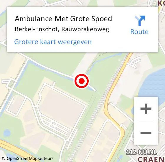 Locatie op kaart van de 112 melding: Ambulance Met Grote Spoed Naar Berkel-Enschot, Rauwbrakenweg op 16 december 2018 08:05