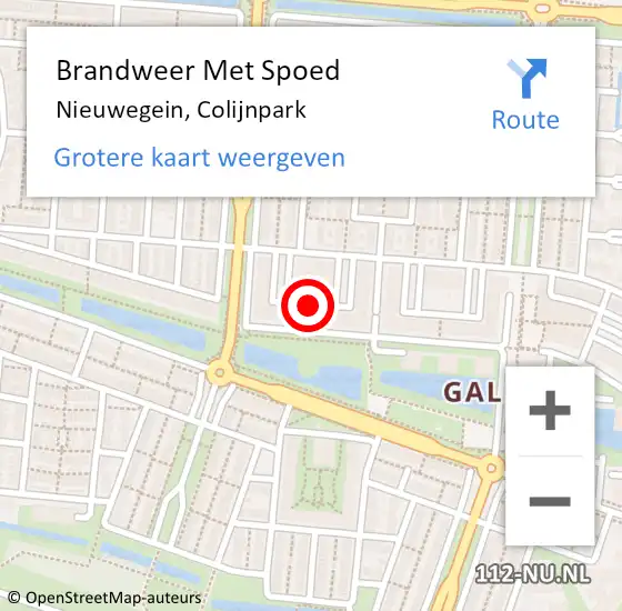 Locatie op kaart van de 112 melding: Brandweer Met Spoed Naar Nieuwegein, Colijnpark op 16 december 2018 15:53