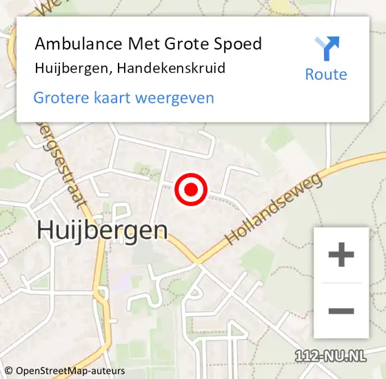 Locatie op kaart van de 112 melding: Ambulance Met Grote Spoed Naar Huijbergen, Handekenskruid op 16 december 2018 15:58