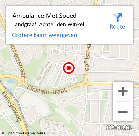 Locatie op kaart van de 112 melding: Ambulance Met Spoed Naar Landgraaf, Achter den Winkel op 16 december 2018 18:24
