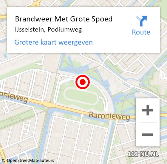 Locatie op kaart van de 112 melding: Brandweer Met Grote Spoed Naar IJsselstein, Podiumweg op 16 december 2018 22:24