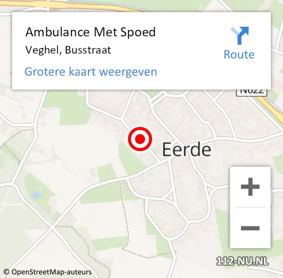 Locatie op kaart van de 112 melding: Ambulance Met Spoed Naar Veghel, Busstraat op 17 december 2018 08:06