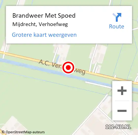 Locatie op kaart van de 112 melding: Brandweer Met Spoed Naar Mijdrecht, Verhoefweg op 17 december 2018 09:35