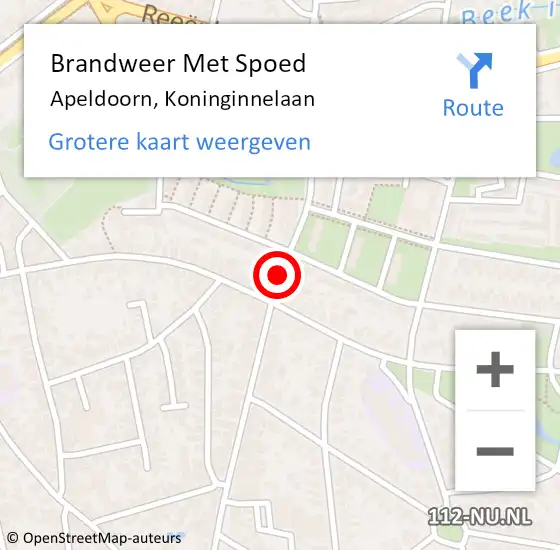 Locatie op kaart van de 112 melding: Brandweer Met Spoed Naar Apeldoorn, Koninginnelaan op 17 december 2018 09:36