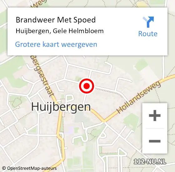 Locatie op kaart van de 112 melding: Brandweer Met Spoed Naar Huijbergen, Gele Helmbloem op 17 december 2018 11:11