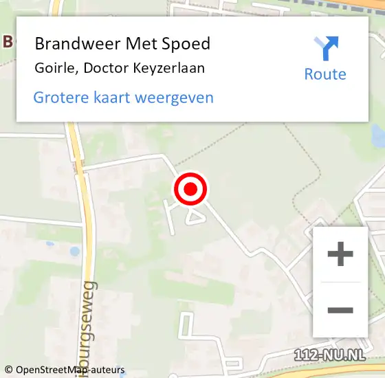 Locatie op kaart van de 112 melding: Brandweer Met Spoed Naar Goirle, Doctor Keyzerlaan op 17 december 2018 11:30