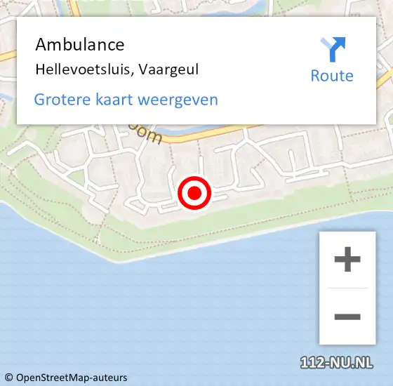 Locatie op kaart van de 112 melding: Ambulance Hellevoetsluis, Vaargeul op 17 december 2018 12:22