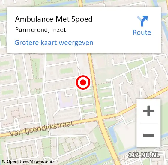 Locatie op kaart van de 112 melding: Ambulance Met Spoed Naar Purmerend, Inzet op 17 december 2018 13:59