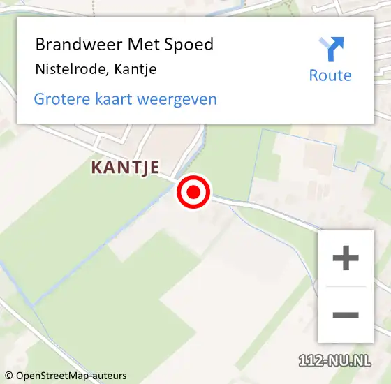Locatie op kaart van de 112 melding: Brandweer Met Spoed Naar Nistelrode, Kantje op 17 december 2018 15:19
