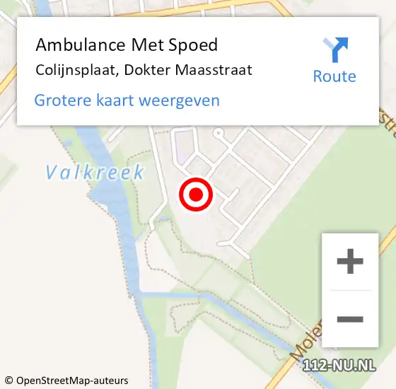 Locatie op kaart van de 112 melding: Ambulance Met Spoed Naar Colijnsplaat, Dokter Maasstraat op 17 december 2018 15:21