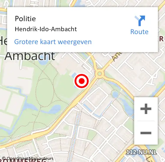 Locatie op kaart van de 112 melding: Politie Hendrik-Ido-Ambacht, A16 Re op 17 december 2018 17:49