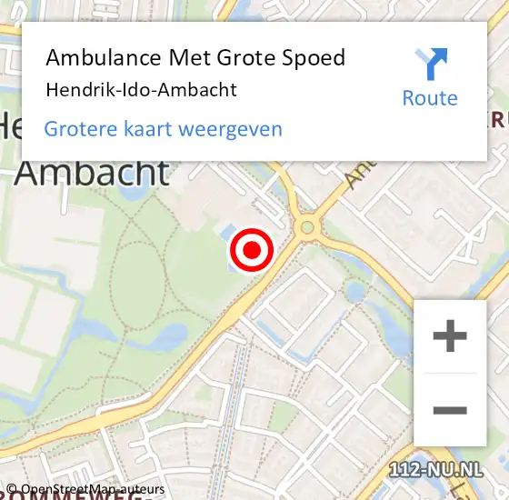 Locatie op kaart van de 112 melding: Ambulance Met Grote Spoed Naar Hendrik-Ido-Ambacht, A16 Re op 17 december 2018 17:50