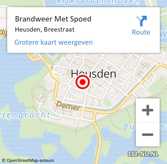 Locatie op kaart van de 112 melding: Brandweer Met Spoed Naar Heusden, Breestraat op 17 december 2018 18:08