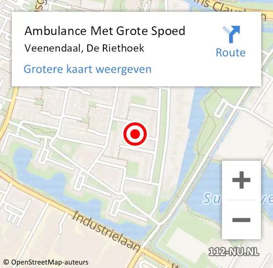 Locatie op kaart van de 112 melding: Ambulance Met Grote Spoed Naar Veenendaal, De Riethoek op 17 december 2018 18:45