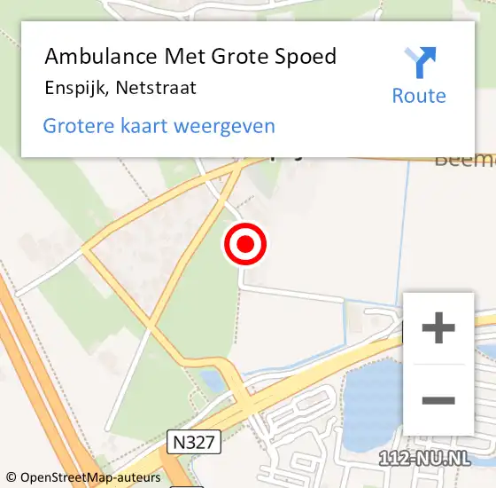 Locatie op kaart van de 112 melding: Ambulance Met Grote Spoed Naar Enspijk, Netstraat op 17 december 2018 21:50