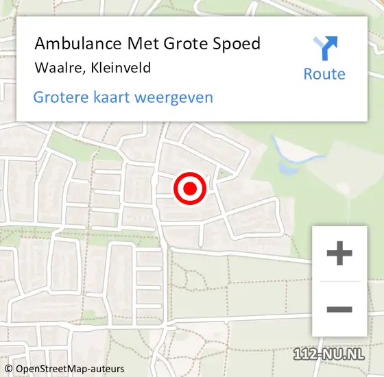 Locatie op kaart van de 112 melding: Ambulance Met Grote Spoed Naar Waalre, Kleinveld op 18 december 2018 00:19