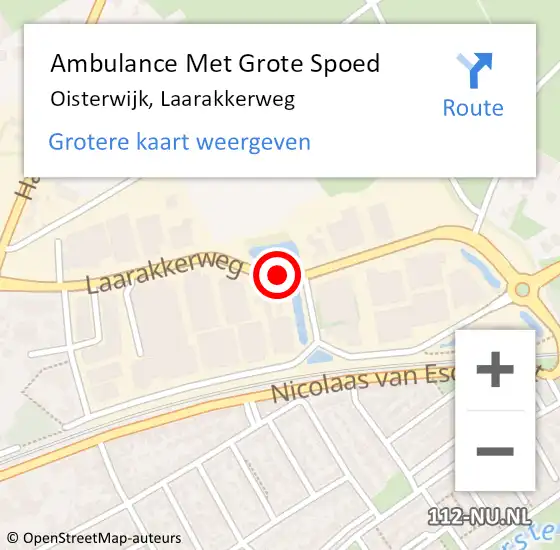 Locatie op kaart van de 112 melding: Ambulance Met Grote Spoed Naar Oisterwijk, Laarakkerweg op 18 december 2018 13:54