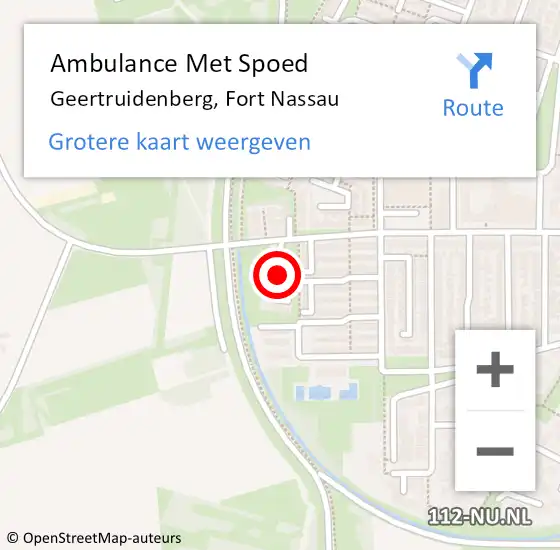 Locatie op kaart van de 112 melding: Ambulance Met Spoed Naar Geertruidenberg, Fort Nassau op 18 december 2018 17:15