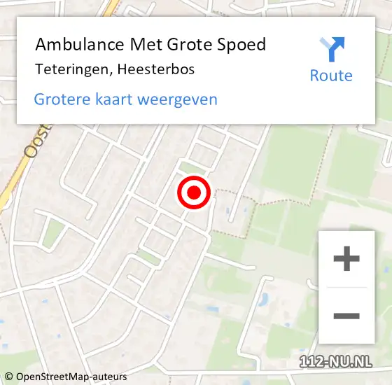 Locatie op kaart van de 112 melding: Ambulance Met Grote Spoed Naar Teteringen, Heesterbos op 18 december 2018 19:50