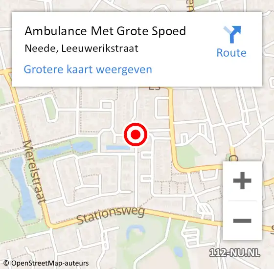 Locatie op kaart van de 112 melding: Ambulance Met Grote Spoed Naar Neede, Leeuwerikstraat op 18 december 2018 23:34