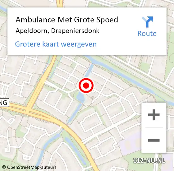 Locatie op kaart van de 112 melding: Ambulance Met Grote Spoed Naar Apeldoorn, Drapeniersdonk op 19 december 2018 06:50