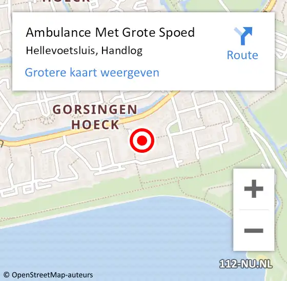 Locatie op kaart van de 112 melding: Ambulance Met Grote Spoed Naar Hellevoetsluis, Handlog op 19 december 2018 13:02