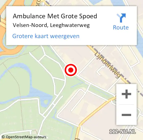 Locatie op kaart van de 112 melding: Ambulance Met Grote Spoed Naar Velsen-Noord, Leeghwaterweg op 19 december 2018 15:00
