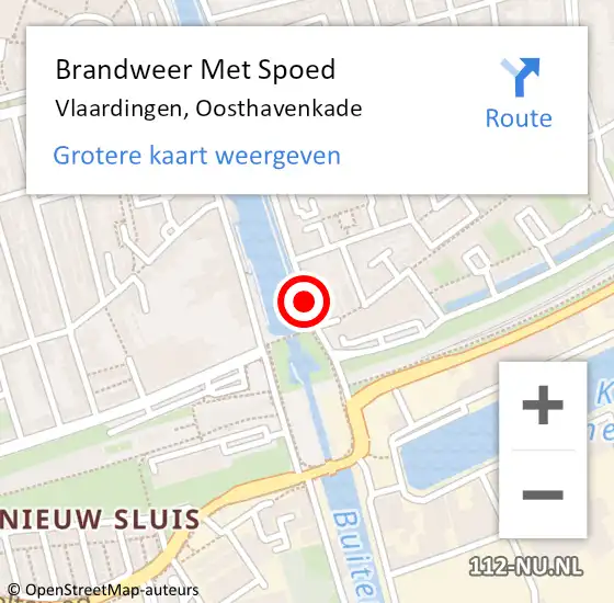 Locatie op kaart van de 112 melding: Brandweer Met Spoed Naar Vlaardingen, Oosthavenkade op 19 december 2018 16:47