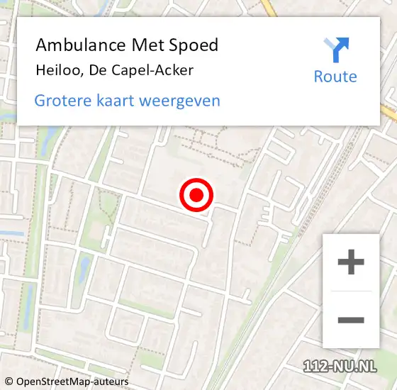 Locatie op kaart van de 112 melding: Ambulance Met Spoed Naar Heiloo, De Capel-Acker op 19 december 2018 17:49