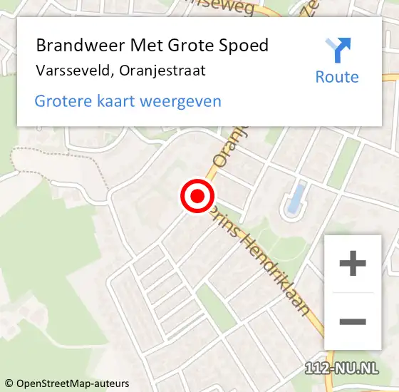 Locatie op kaart van de 112 melding: Brandweer Met Grote Spoed Naar Varsseveld, Oranjestraat op 20 december 2018 14:00