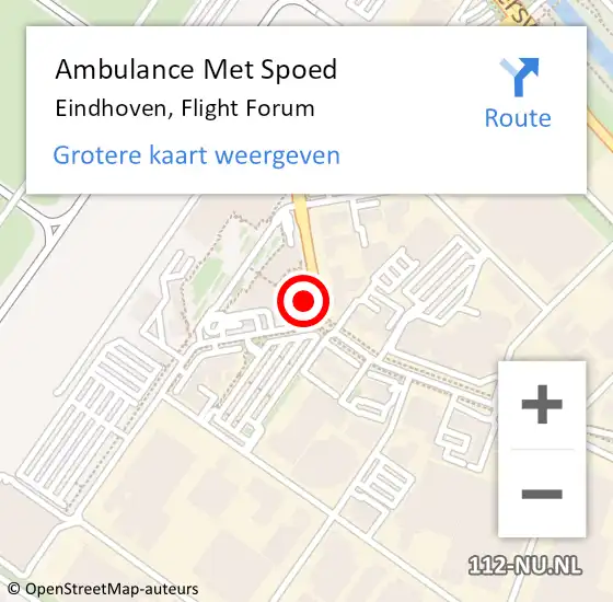 Locatie op kaart van de 112 melding: Ambulance Met Spoed Naar Eindhoven, Flight Forum op 21 december 2018 17:04