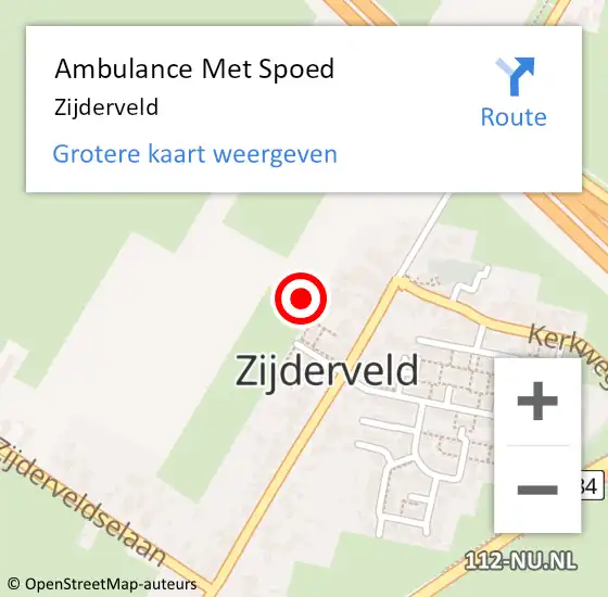 Locatie op kaart van de 112 melding: Ambulance Met Spoed Naar Zijderveld op 21 december 2018 18:47