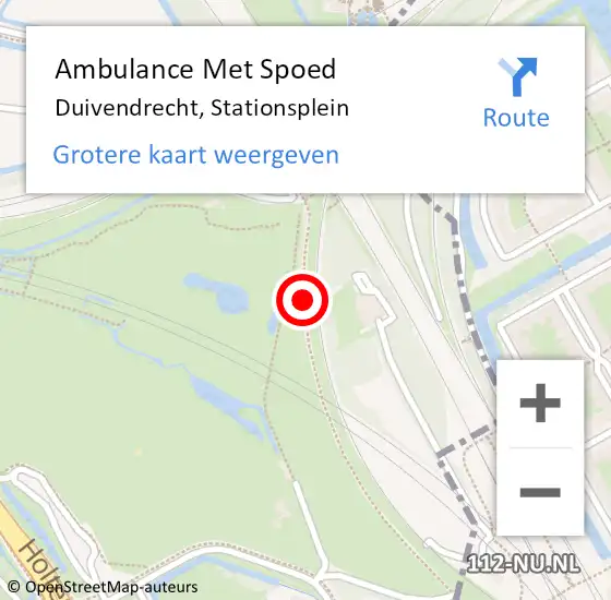 Locatie op kaart van de 112 melding: Ambulance Met Spoed Naar Duivendrecht, Stationsplein op 21 december 2018 23:46