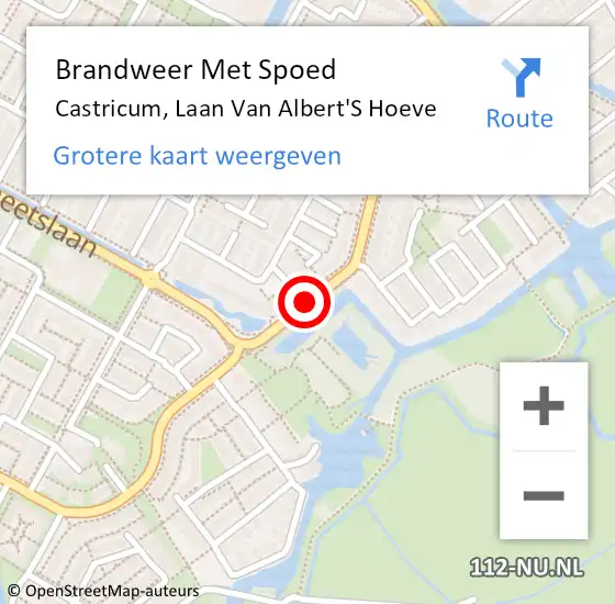 Locatie op kaart van de 112 melding: Brandweer Met Spoed Naar Castricum, Laan Van Albert'S Hoeve op 22 december 2018 03:55