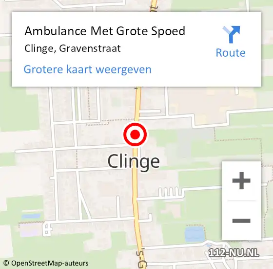 Locatie op kaart van de 112 melding: Ambulance Met Grote Spoed Naar Clinge, Gravenstraat op 22 december 2018 06:44