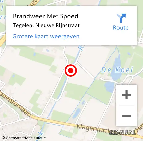 Locatie op kaart van de 112 melding: Brandweer Met Spoed Naar Tegelen, Nieuwe Rijnstraat op 22 december 2018 18:42