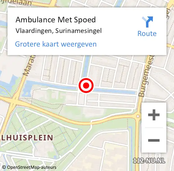 Locatie op kaart van de 112 melding: Ambulance Met Spoed Naar Vlaardingen, Surinamesingel op 22 december 2018 23:22