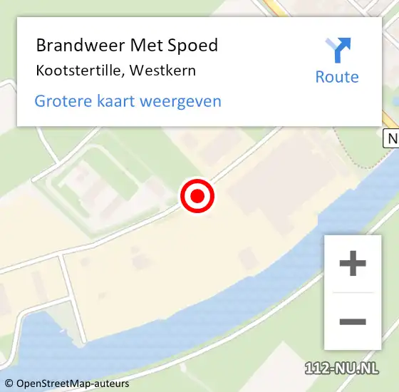 Locatie op kaart van de 112 melding: Brandweer Met Spoed Naar Kootstertille, Westkern op 23 december 2018 00:21