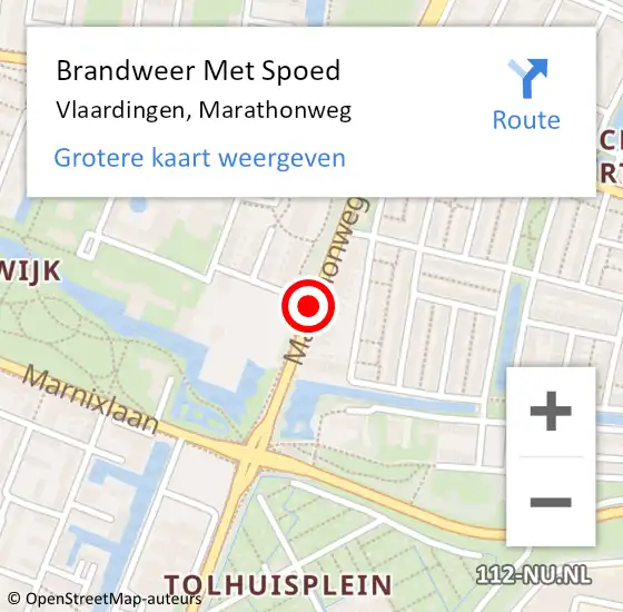 Locatie op kaart van de 112 melding: Brandweer Met Spoed Naar Vlaardingen, Marathonweg op 23 december 2018 00:52