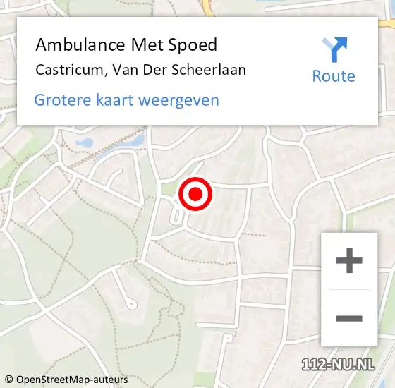 Locatie op kaart van de 112 melding: Ambulance Met Spoed Naar Castricum, Van Der Scheerlaan op 23 december 2018 11:05