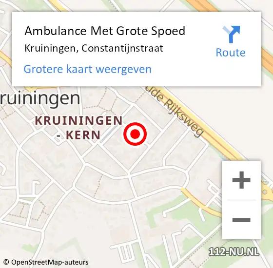 Locatie op kaart van de 112 melding: Ambulance Met Grote Spoed Naar Kruiningen, Constantijnstraat op 23 december 2018 13:23