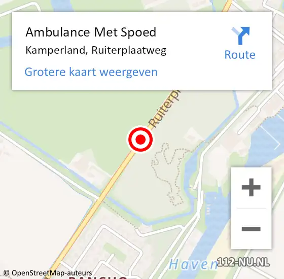 Locatie op kaart van de 112 melding: Ambulance Met Spoed Naar Kamperland, Ruiterplaatweg op 24 december 2018 13:45