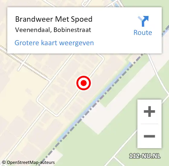 Locatie op kaart van de 112 melding: Brandweer Met Spoed Naar Veenendaal, Bobinestraat op 24 december 2018 15:33