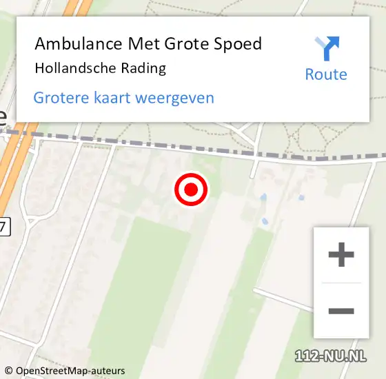 Locatie op kaart van de 112 melding: Ambulance Met Grote Spoed Naar Hollandsche Rading op 25 december 2018 00:13