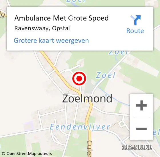 Locatie op kaart van de 112 melding: Ambulance Met Grote Spoed Naar Ravenswaay, Opstal op 18 maart 2014 17:00
