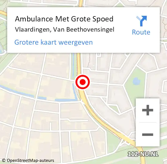 Locatie op kaart van de 112 melding: Ambulance Met Grote Spoed Naar Vlaardingen, van Beethovensingel op 25 december 2018 13:24