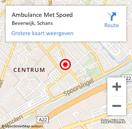 Locatie op kaart van de 112 melding: Ambulance Met Spoed Naar Beverwijk, Schans op 25 december 2018 16:10