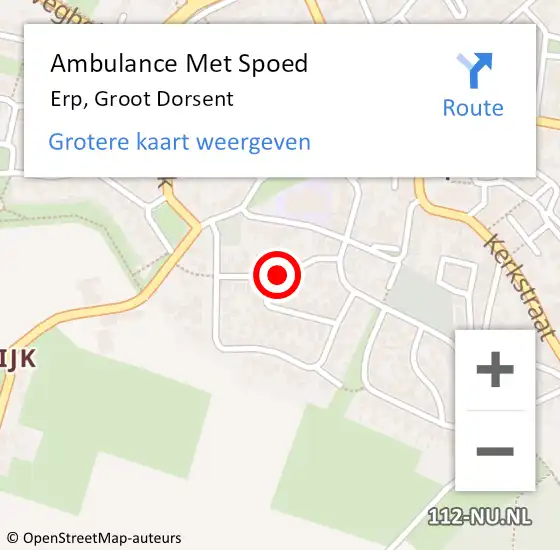 Locatie op kaart van de 112 melding: Ambulance Met Spoed Naar Erp, Groot Dorsent op 25 december 2018 16:54